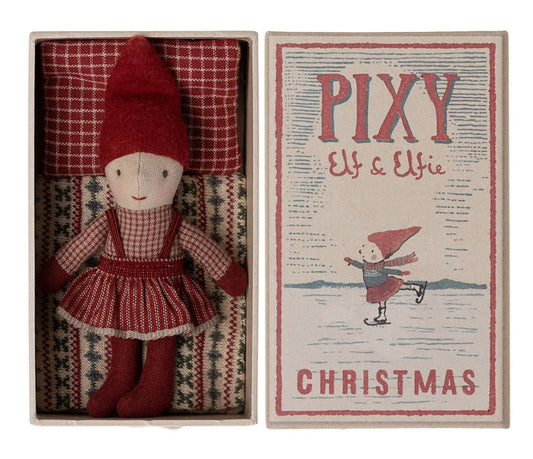 Maileg Weihnachtself Pixy Elfie in Streichholzschachtel, H14 cm