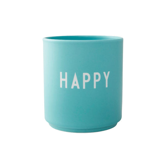 Design Letters - Happy Porzellan Becher / Cup - türkis